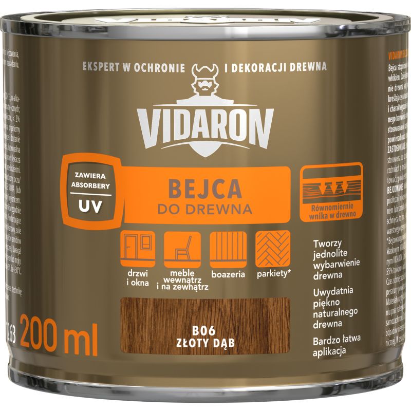 Bejca do drewna Vidaron złoty dąb 0,2 l