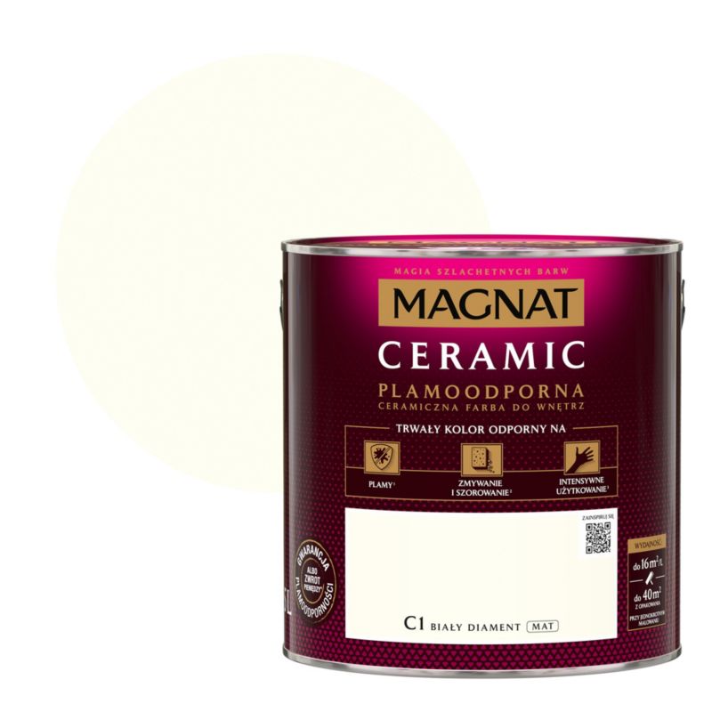 Farba Magnat Ceramic C1 biały diament 2,5 l