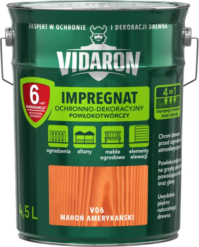 Impregnat do drewna Vidaron mahoń amerykański 4,5 l