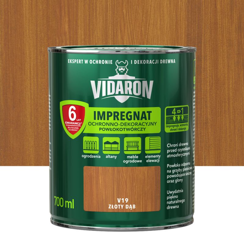 Vidaron Impregnat do drewna powłokotwórczy złoty dąb - 0,7L