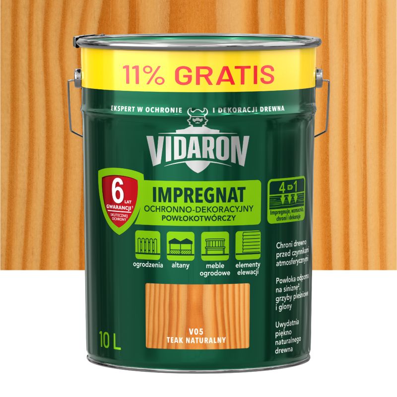 Vidaron Impregnat do drewna powłokotwórczy teak naturalny - 10L