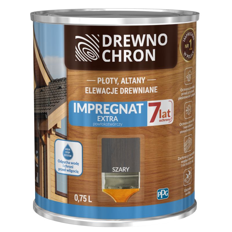 Impregnat Drewnochron Extra Powłokotwórczy szary 0,75 l