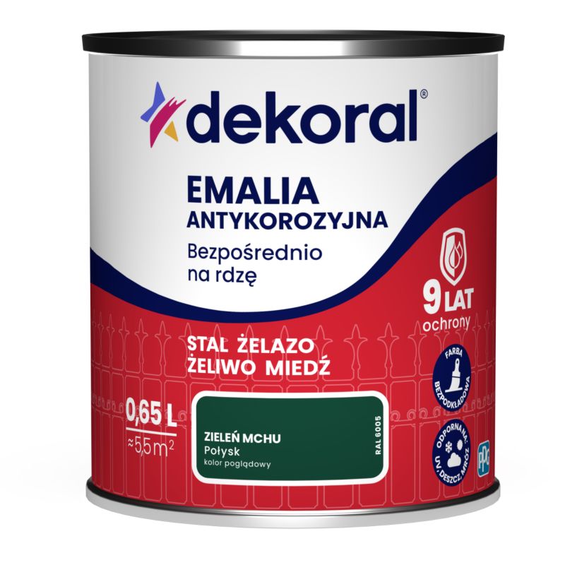 Emalia antykorozyjna Dekoral zieleń mchu połysk 0,65 l