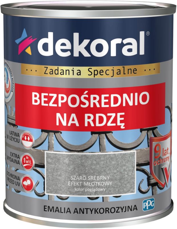Emalia antykorozyjna Dekoral szaro-srebrny 0,65 l