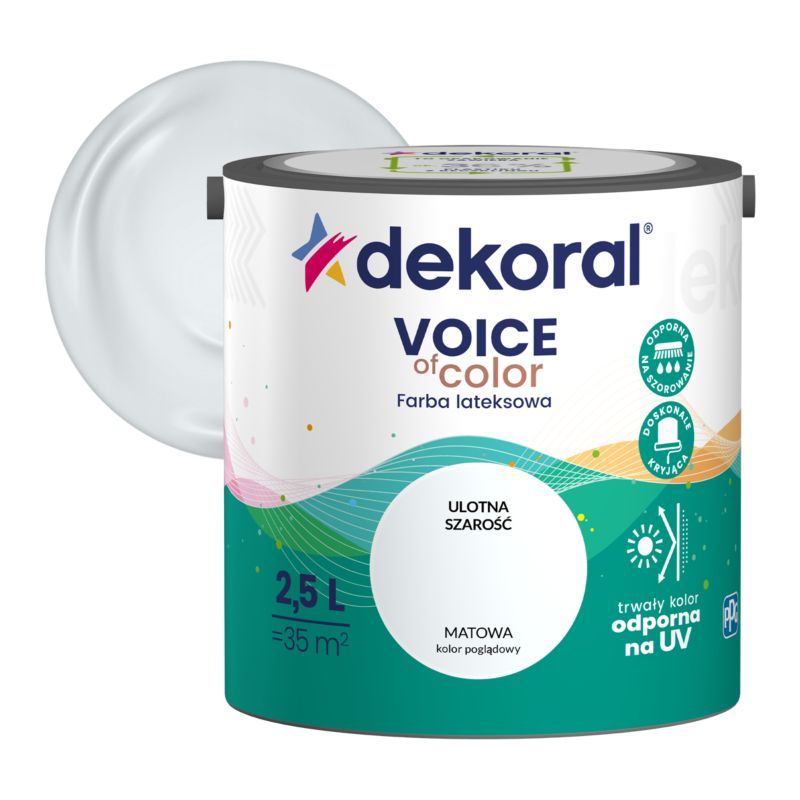 Farba kolorowa Dekoral Voice of Color ulotna szarość 2,5 l
