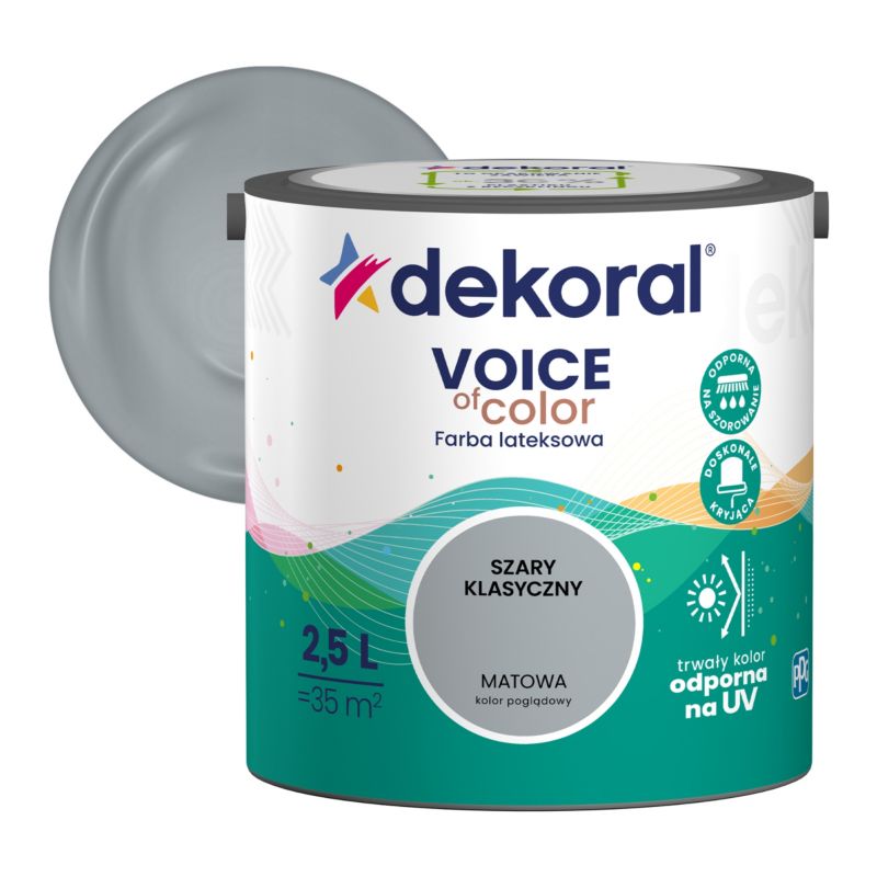 Farba kolorowa Dekoral Voice of Color szary klasyczny 2,5 l