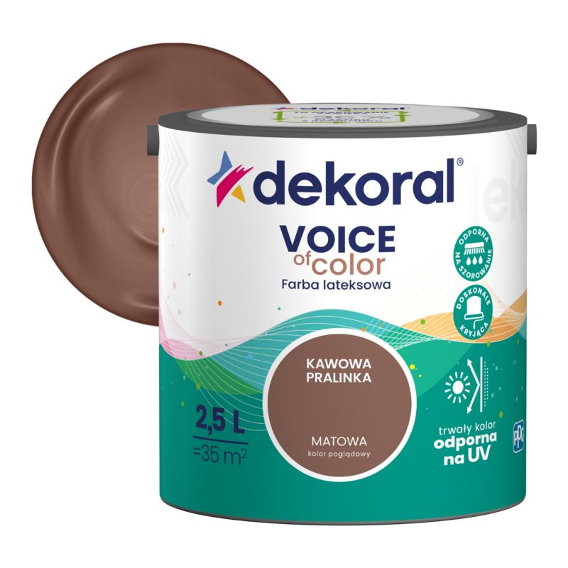 Farba kolorowa Dekoral Voice of Color kawowa pralinka 2,5 l