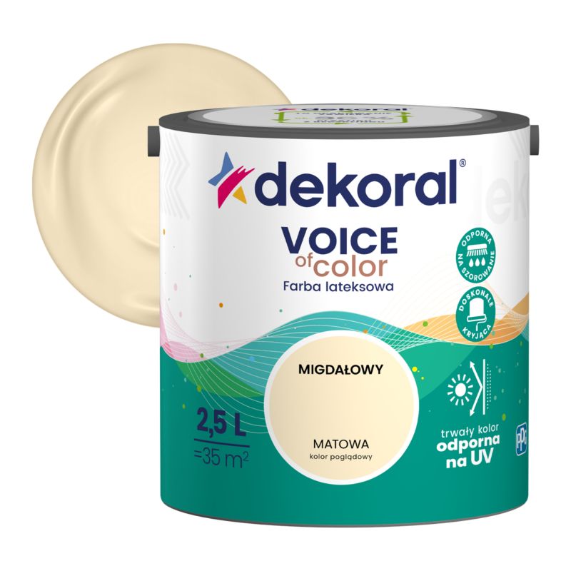 Farba kolorowa Dekoral Voice of Color migdałowy 2,5 l