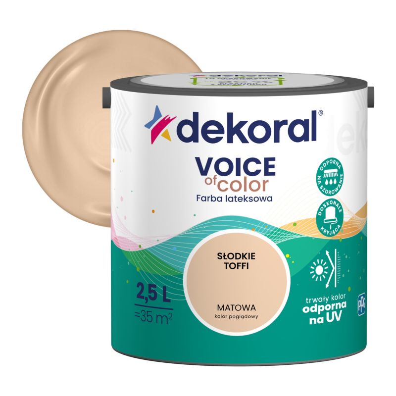 Farba kolorowa Dekoral Voice of Color słodkie toffi 2,5 l