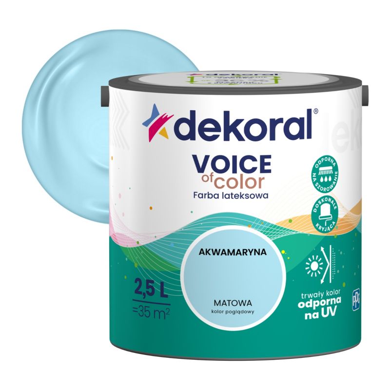 Farba kolorowa Dekoral Voice of Color akwamaryna 2,5 l