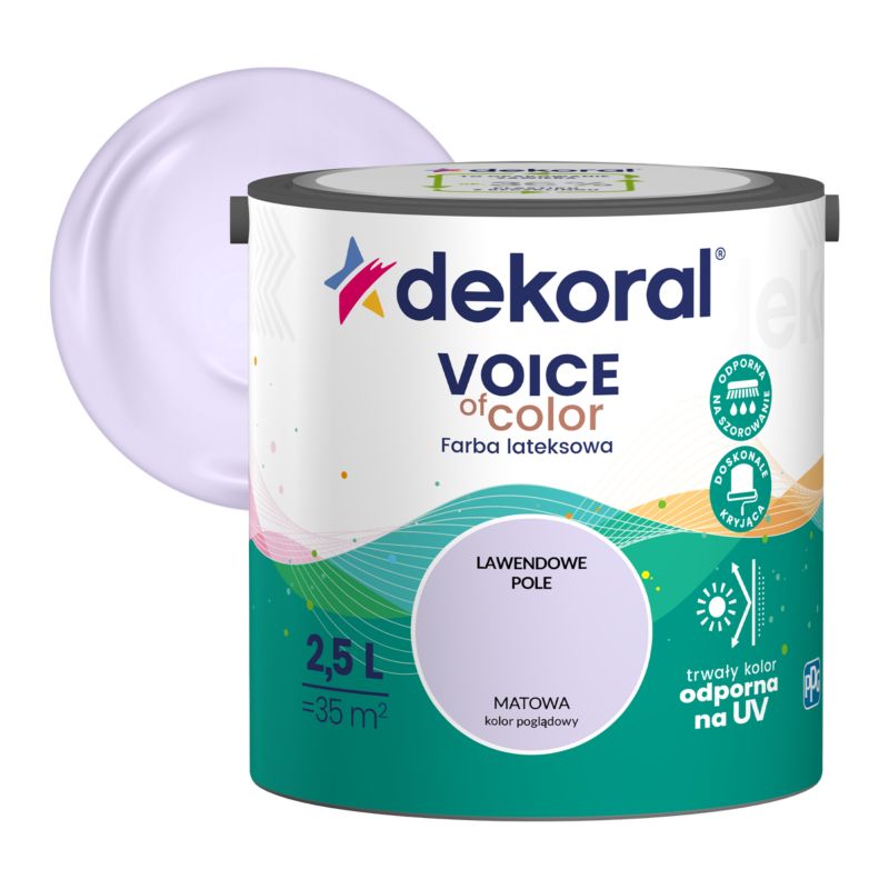 Farba kolorowa Dekoral Voice of Color lawendowe pole 2,5 l