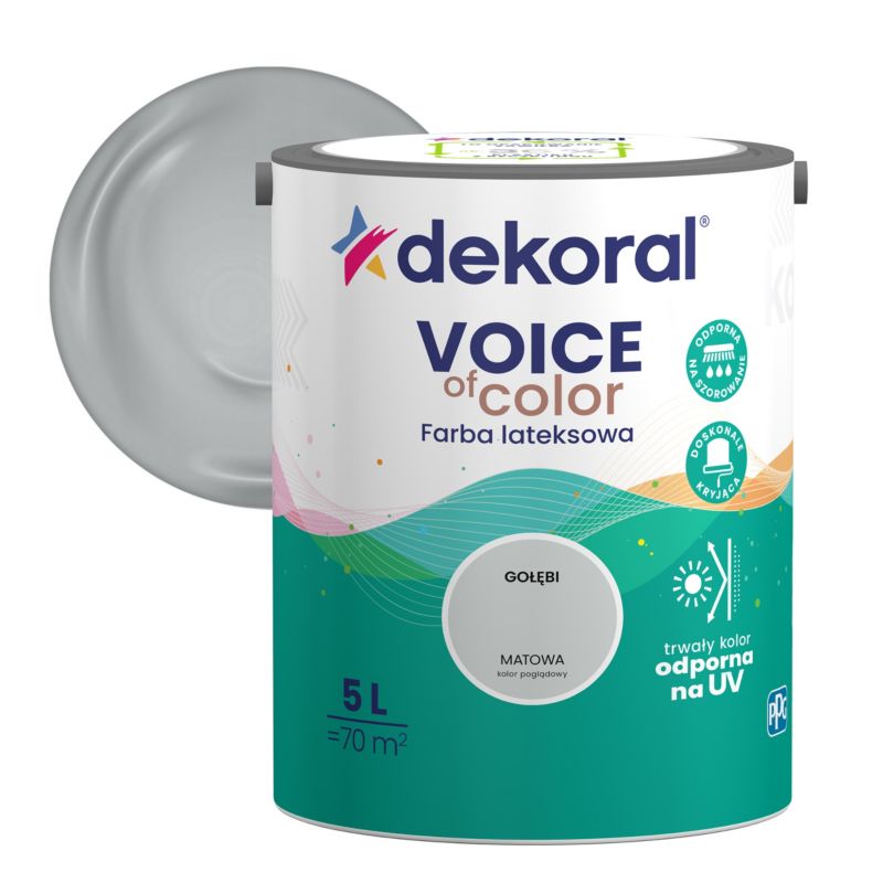 Farba kolorowa Dekoral Voice of Color gołębi 5 l