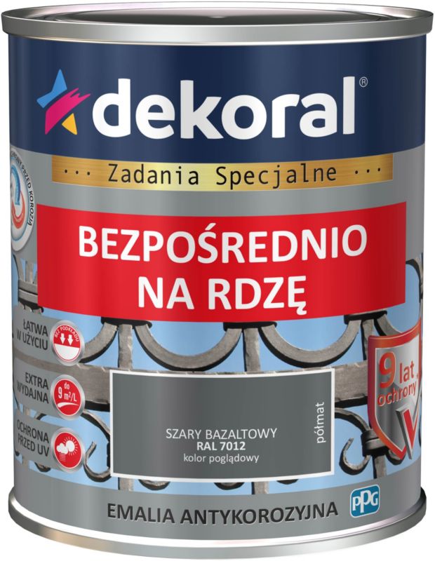 Emalia antykorozyjna Dekoral szary półmat 0,65 l