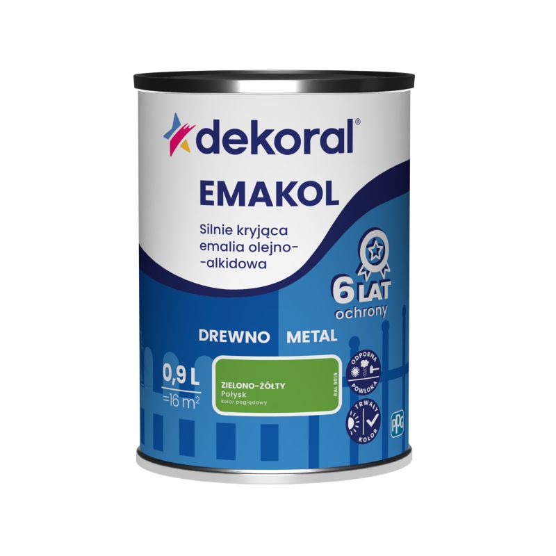 Dekoral Emalia Emakol Strong zielono-żółta 900 ml