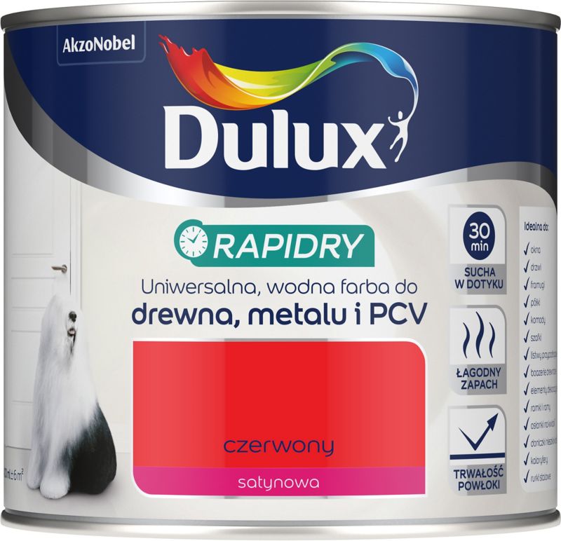 Emalia akrylowa Dulux Rapidry czerwona 0,4 l
