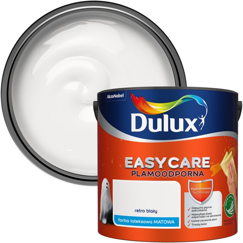 Farba Dulux EasyCare retro biały 2,5 l