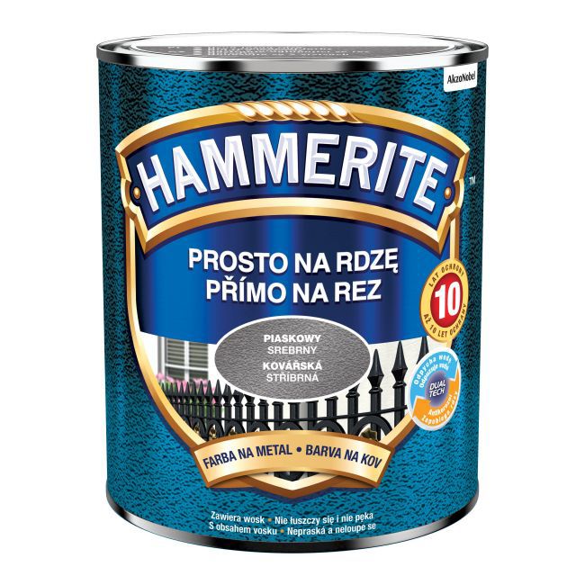 Farba do metalu Hammerite piaskowy srebrny 0,7 l