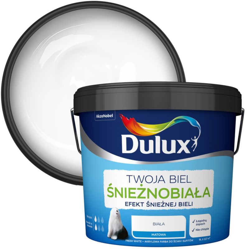 Farba Dulux Twoja biel śnieżnobiała 9 l