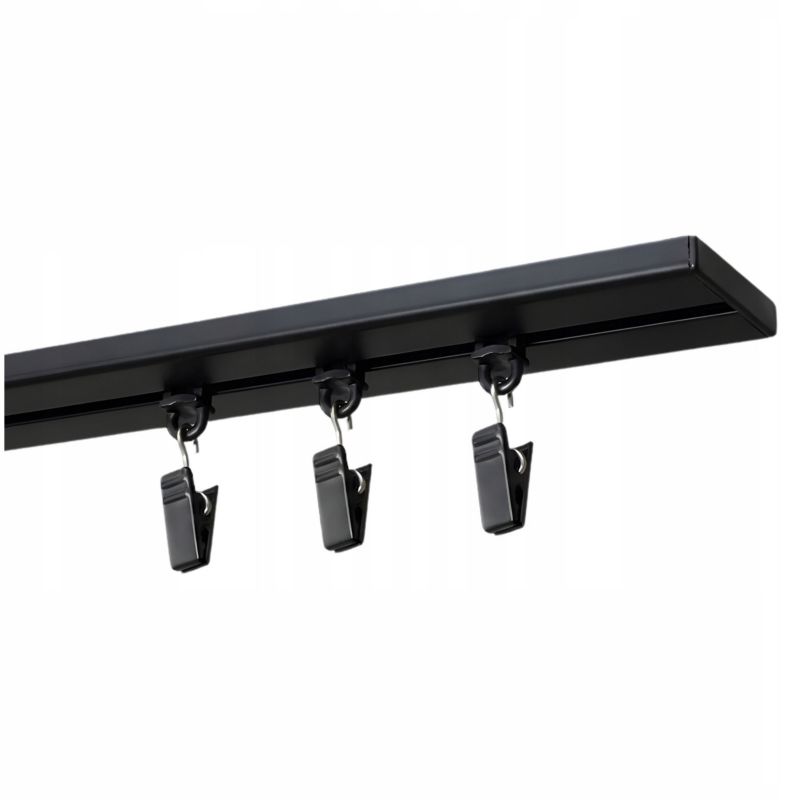 Szyna sufitowa SLIM KLIK Kowalski 1-torowa aluminiowa czarna 130 cm z żabkami 1 kpl.