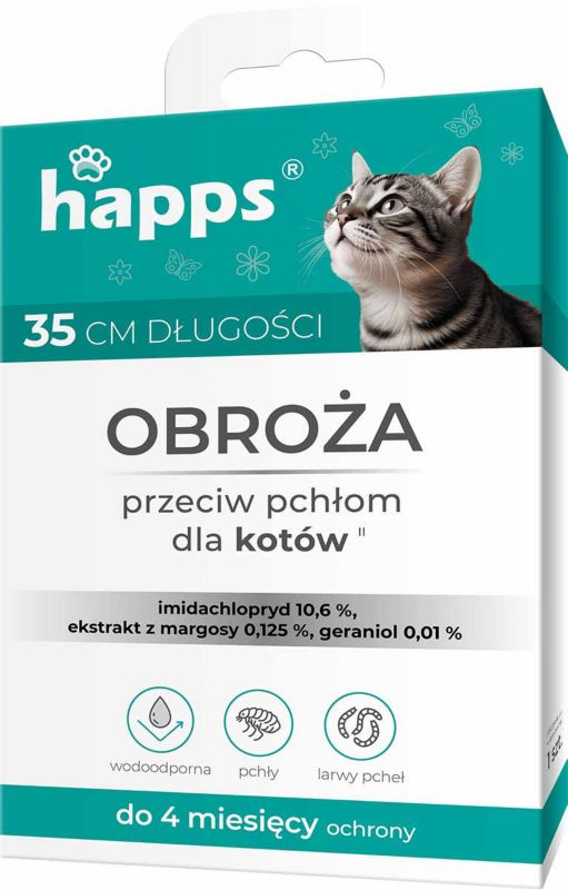 Obroża przeciw pchłom Happs dla kotów