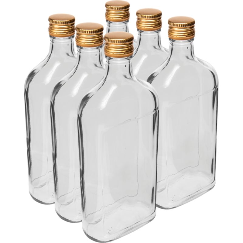 Butelka piersiówka z zakrętką 500 ml 6 szt.