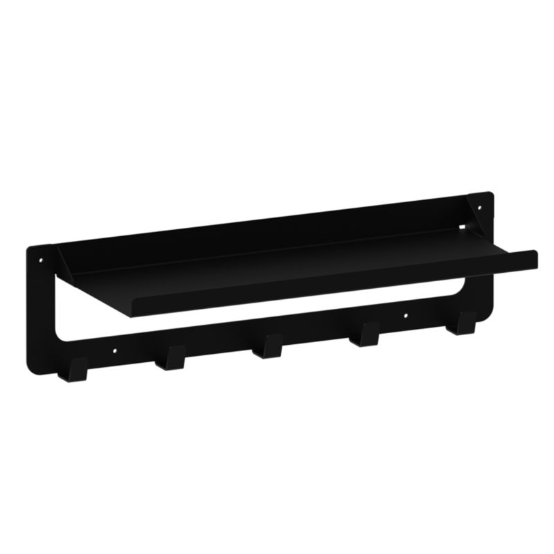 Wieszak-półka Gamet WS48 5 haków czarny strukturalny