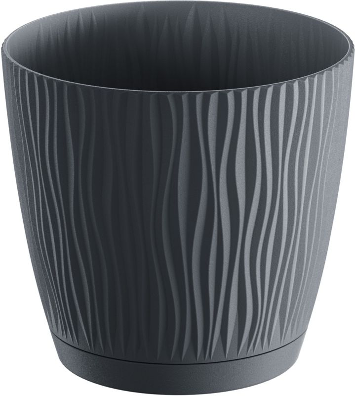 Doniczka z podstawką Sandy 10,8 cm antracyt