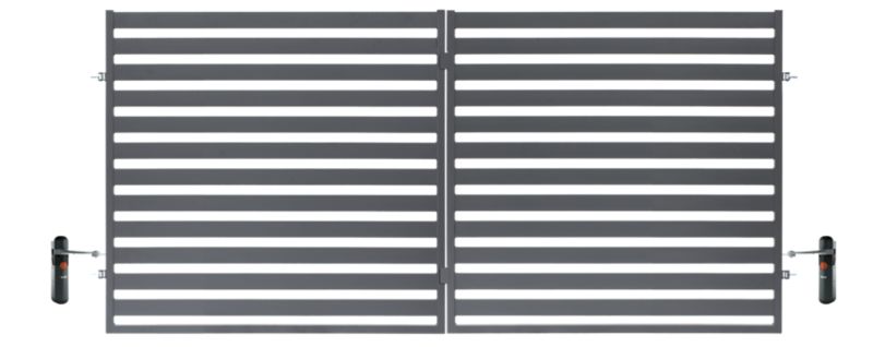 Brama dwuskrzydłowa z automatem Polbram Steel Group Lara 300 x 154 cm stal ocynk