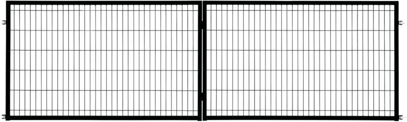 Brama dwuskrzydłowa Polbram Steel Group 2D 4 x 1,2 m stal ocynk RAL 9005