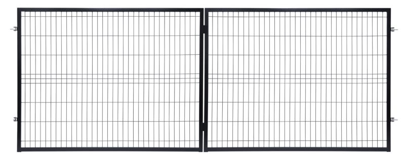 Brama dwuskrzydłowa Polbram Steel Group 2D 4 x 1,5 m stal ocynk RAL 9005