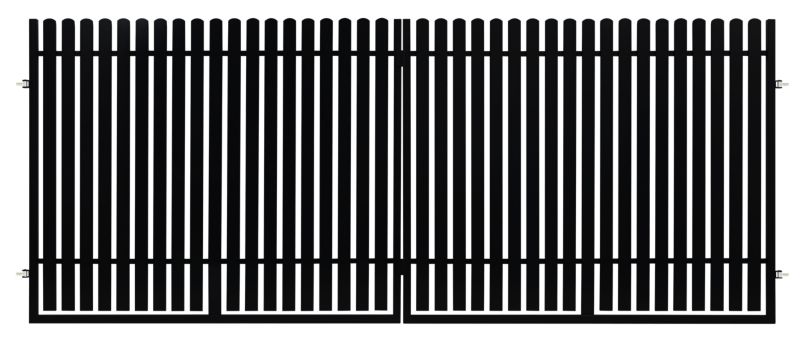 Brama dwuskrzydłowa Polbram Steel Group Daria 2 4 x 1,5 m stal ocynk RAL 9005 struktura