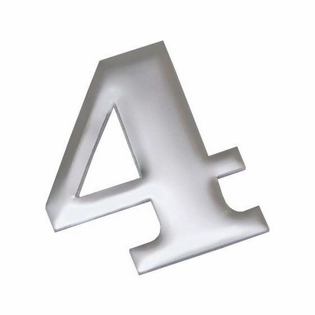 Cyfra 4 ANO aluminium 37 mm chrom