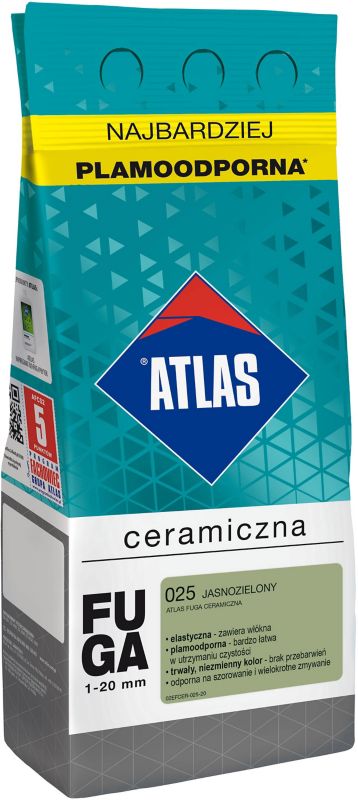 Fuga ceramiczna Atlas 025 jasnozielony 2 kg