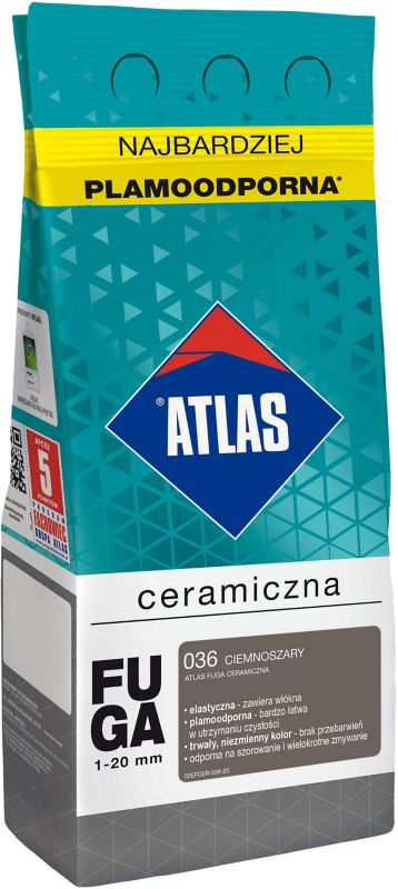 Fuga ceramiczna Atlas 036 ciemnoszary 2 kg