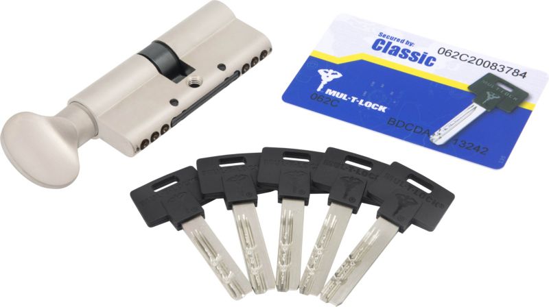 Wkładka atestowana Mul-T-Lock Classic 35 x 35 mm z gałką satyna