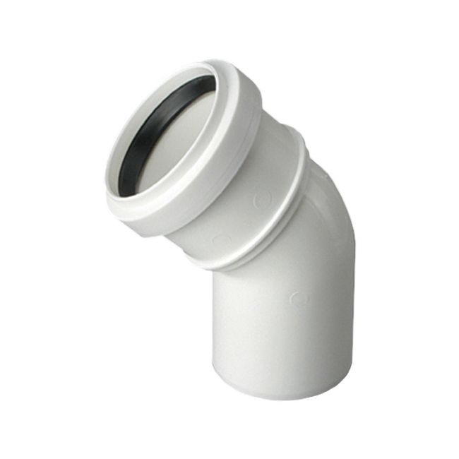 Kolano bose Pipelife 45° 32 mm białe
