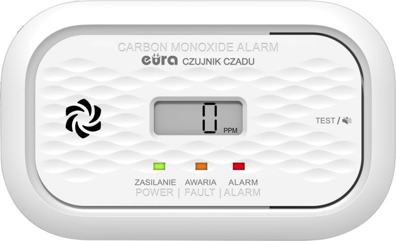 Czujnik czadu Eura CD-72A2V755_B wolnostojący z wyświetlaczem