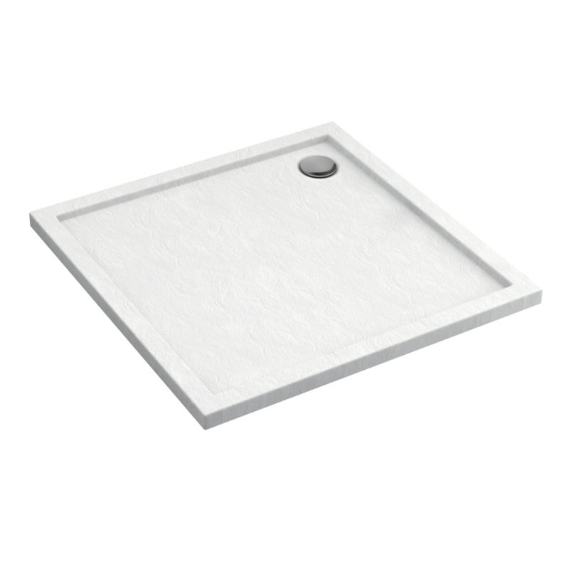 Brodzik kwadratowy Schedpol Atla 80 x 80 x 4,5 cm biały strukturalny