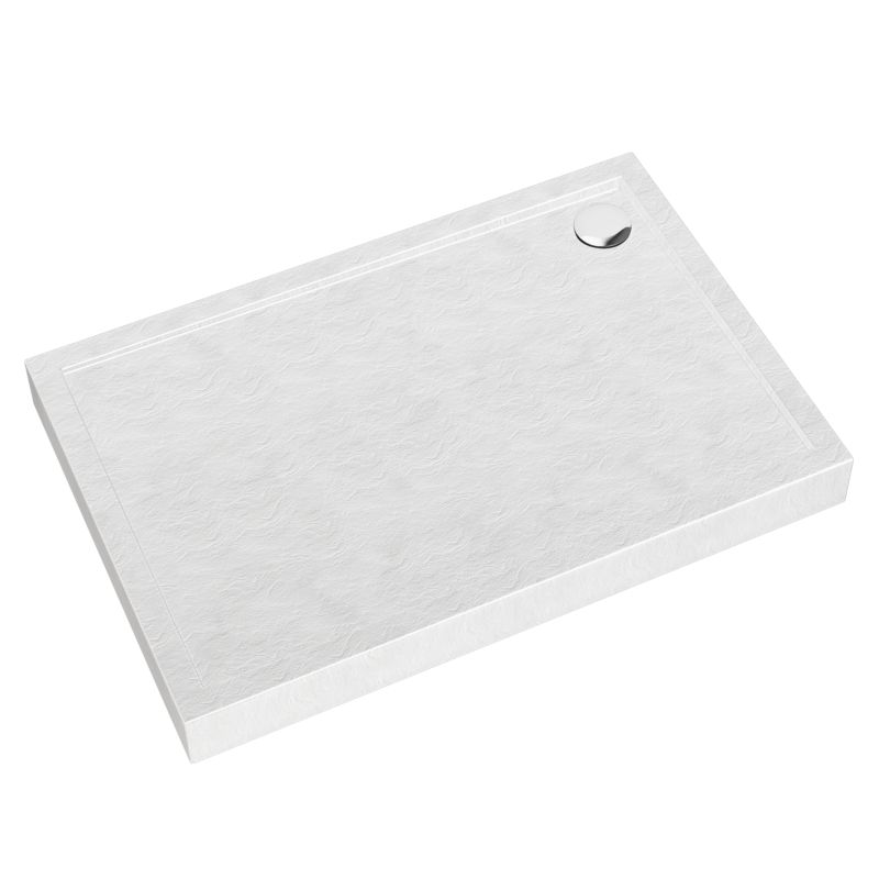 Brodzik prostokątny Schedpol Atla 80 x 120 x 4 cm biały strukturalny