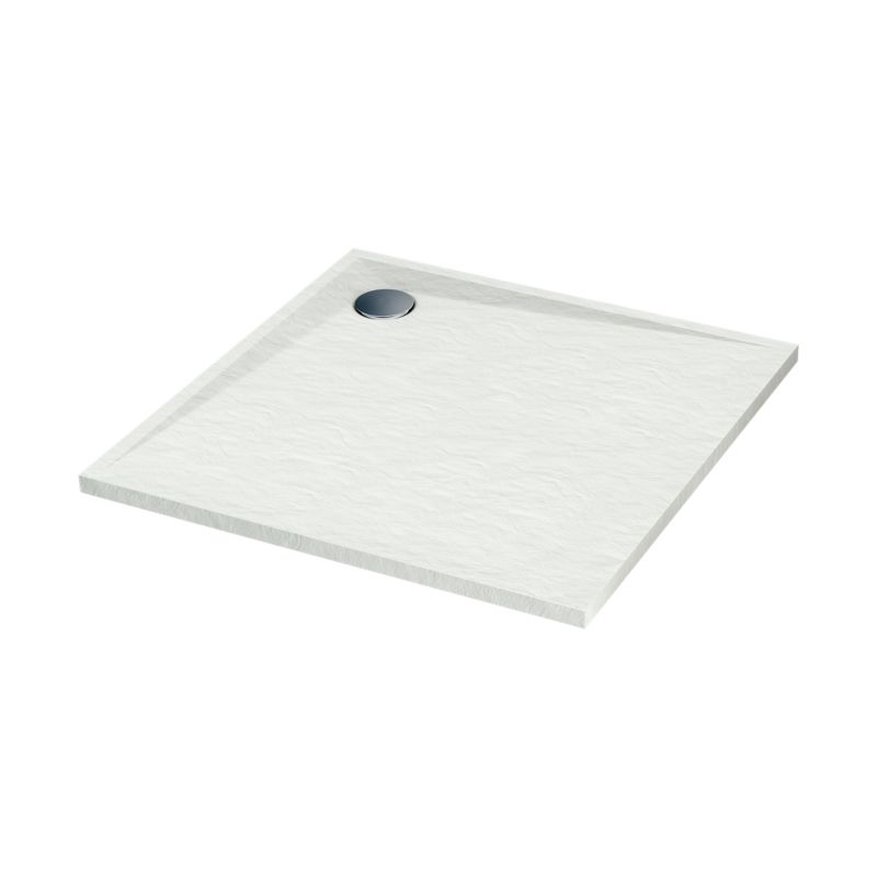 Brodzik kompozytowy Schedpol Minera kwadratowy 90 x 90 x 3 cm biały strukturalny