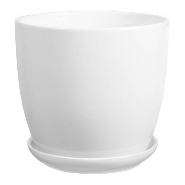 Doniczka z podstawką 15 cm biała
