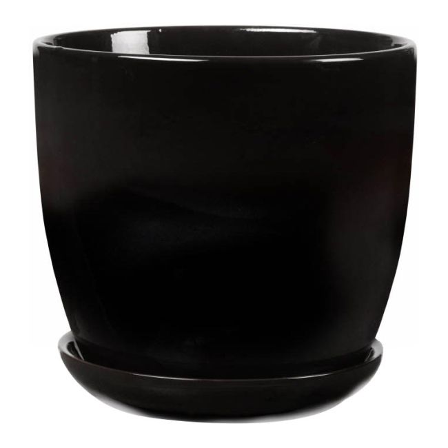 Doniczka z podstawką 20 cm czarna