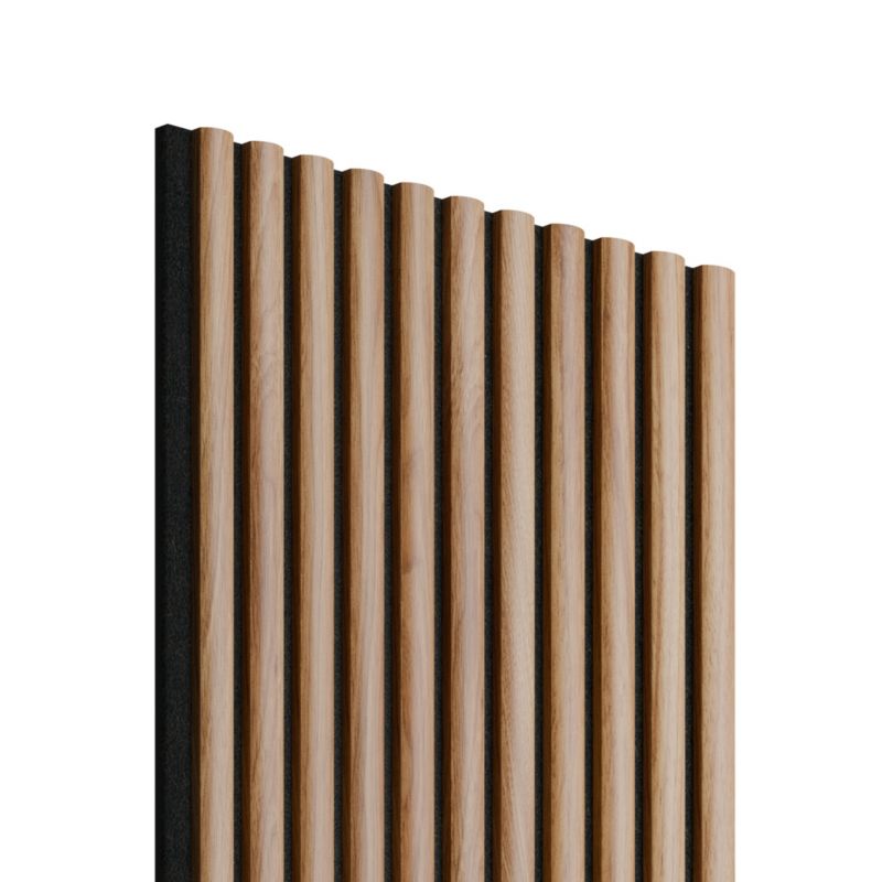 Panel lamelowy ścienny na filcu MDF 265 x 30 cm czarny / akacja soft