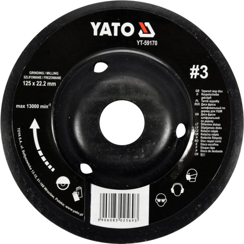 Tarnik wypukły Yato 125 mm nr3 YT-5917
