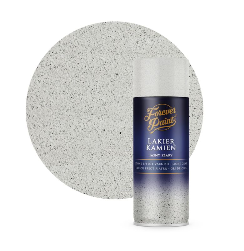 Spray Forever Paints efekt kamienia jasny szary 400 ml