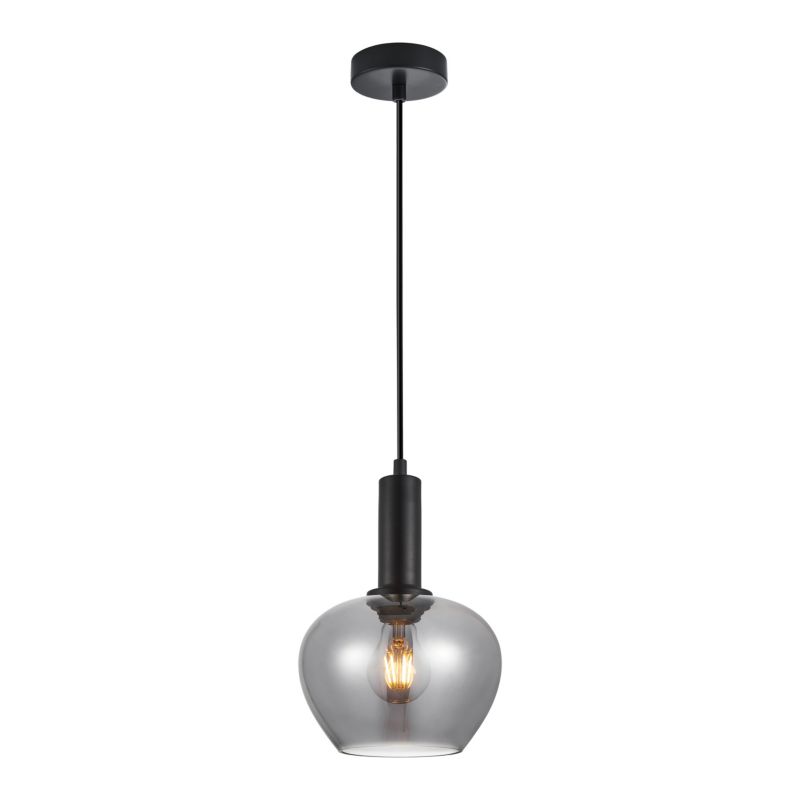 Lampa wisząca Italux Stabla 1 x E27 szkło dymione