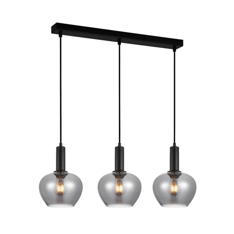Lampa wisząca Italux Stabla 3 x E27 szkło dymione