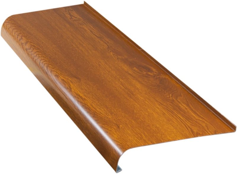 Parapet zewnętrzny stalowy Plastiking 25 x 120 cm złoty dąb