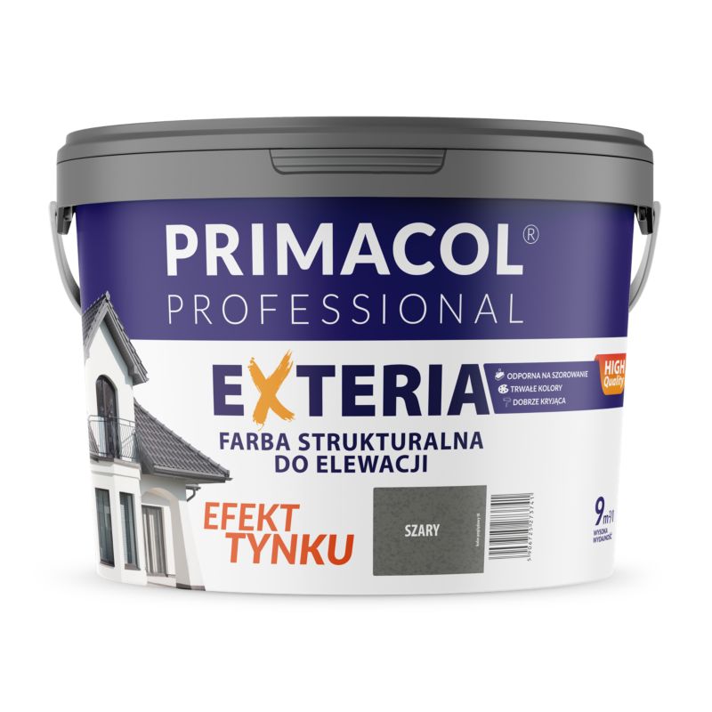 Farba elewacyjna Primacol Exteria strukturalna szary 9 l