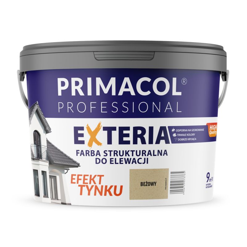 Farba elewacyjna Primacol Exteria strukturalna beżowy 9 l